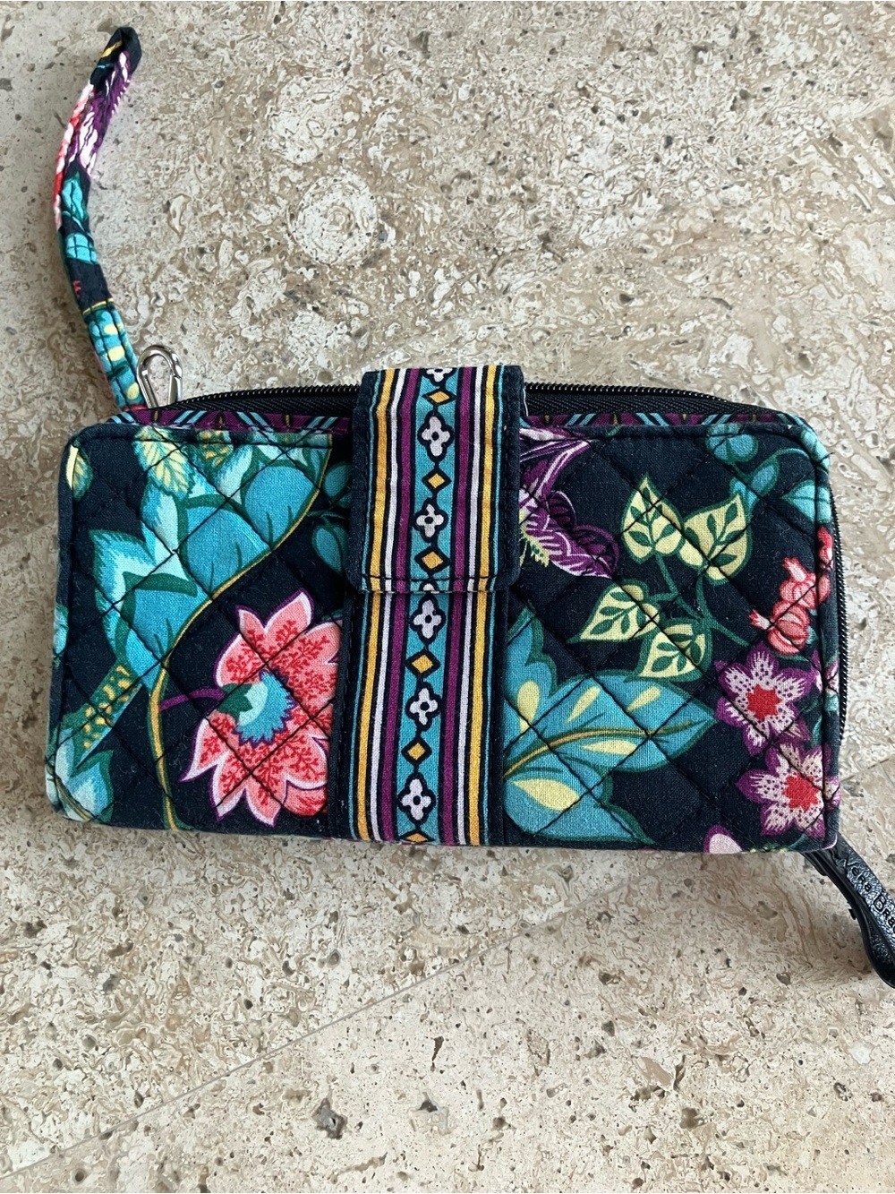 Vera Bradley Iconic RFID Combo Wristlet Wallet Floral Vines